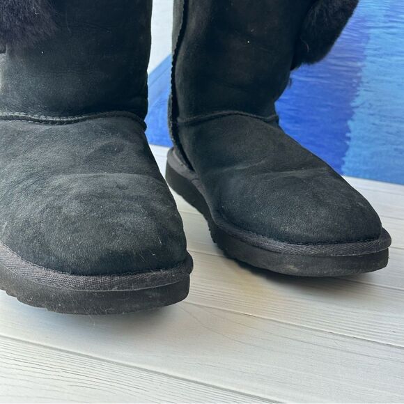 UGG Black Bailey Button Boots Sz 7 - Picture 5 of 11